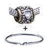 Cylindrical Shaped Central  Heart  Pattern European Bead  ... 