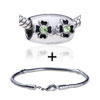 Baguette Shaped  Green   Crystal  Flowers Pattern European Bead  ... 
