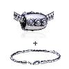 Baguette Shaped  Pearl  Circle Pattern European Bead  Bracelet   ... 