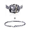 Cylindrical Shaped Abstract Circle Pattern European Bead Bracelet Combination