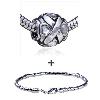 Round Shaped Abstract  Cross  Pattern European Bead Bracelet  ... 