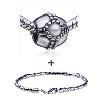 Round Shaped Pure  Pearl  Pattern European Bead  Bracelet   ... 