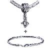 Dangling  Special  Square Pattern European Bead Bracelet  ... 