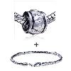 Drum Shaped Shining Crystal Pattern European Bead Bracelet  ... 