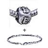 Dice Shaped Letter E Pattern European Bead Bracelet  ... 