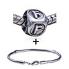 Dice Shaped Letter F Pattern European Bead Bracelet  ... 