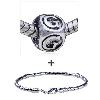 Dice Shaped Letter G Pattern European Bead Bracelet Combination