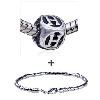 Dice Shaped Letter H Pattern European Bead Bracelet Combination