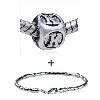 Dice Shaped Letter K Pattern European Bead Bracelet Combination