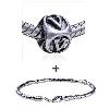 Dice Shaped Letter V Pattern European Bead Bracelet Combination