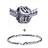 Dice Shaped Letter W Pattern European Bead Bracelet  ... 