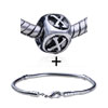 Dice Shaped Letter X Pattern European Bead Bracelet  ... 