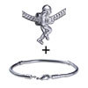 Walking Astronaut Pattern  European   Bead  Bracelet Combination