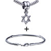 Six Point Dangling Star European Bead Bracelet Combination