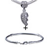 Dangle Half Heart Pattern European Bead Bracelet Combination