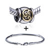 Drum Shaped Flower Pattern European Bead Bracelet Combination