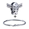 Fish Bone  European   Bead   Bracelet  Combination
