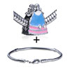  Pink  And  Blue  Butterfly Purse European Bead Bracelet  ... 