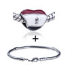 Three Color  Heart  European Bead Bracelet Combination