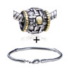 Drum Shaped  Heart  European Bead Bracelet Combination