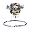 Cylindrical Golden  European   Bead   Bracelet  Combination