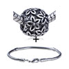 Round Shaped Poinsettia European Bead Bracelet Combination