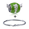 Green Enameled Christmas Tree European Bead Bracelet Combination