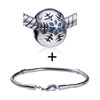 Round Shaped Snowflake Pattern European Bead Bracelet Combination