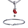 Dangle Red Shoe Pattern European Bead Bracelet Combination