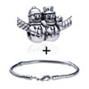 Two Snowman Pattern European Bead Bracelet Combination