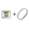 Hawaii Hula  Boy   Italian   Charm  Bracelet
