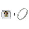 Hawaii Hula Girl Italian Charm Bracelet
