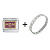  Gold  Tone Mom Italian  Charm   Bracelet 