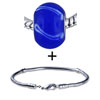  Blue  With White Stripes Murano Glass Bracelet Combination