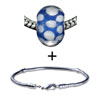  Blue  And White Flower Murano Glass Bracelet Combination