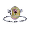 Gold Foil Pink Flower Murano  Glass  European  Bead  Bracelet  ... 