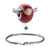  Red   Murano  Petals Pattern European Bead Bracelet Combination
