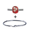 Red And White Flower Bracelet Combination