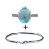 Light  Blue  Flowered Bracelet Combination