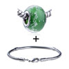 Green Murano Pattern European Bead Bracelet Combination