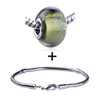 Tea Green Murano Pattern European Bead Bracelet Combination