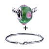  Red   Murano  Blue Spots Pattern European Bead Bracelet  ... 