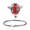 Blue Murano Pattern European Bead Bracelet Combination