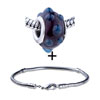 Blue And Black Texture Dots Murano Glass European Bead Bracelet Combination