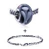 Black And White Flower  European   Bead  Bracelet Combination