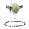 Cream And Rose Murano Glass  European   Bead  Bracelet  ... 