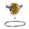  Light  Brown  Murano   Glass  European Bead Bracelet Combination