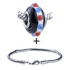  Black   Murano  Spots Pattern European Bead Bracelet Combination