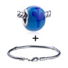  Blue   Murano  Flower Pattern European Bead Bracelet Combination  ... 