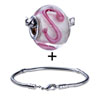 Translucent Murano  Ruby  S Pattern European Bead Bracelet  ... 